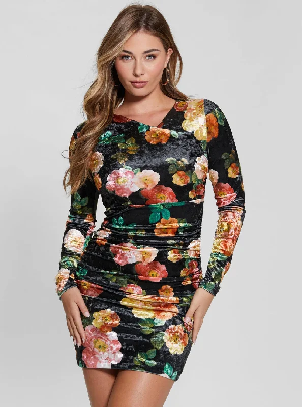 Women's Night-Out Clothes Style Without Limits Floral Tess Velvet Mini Dress