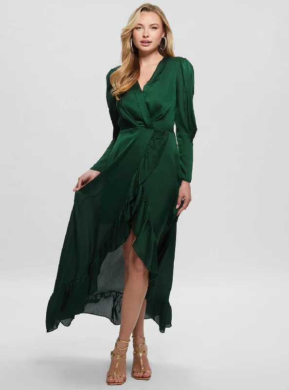 Women's Casual Attire Premium Fashion Green Luana Maxi Dress