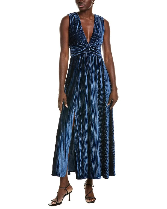 Women's Clothes And Garments Flash Sale Rachel Parcell Pleated Velvet Maxi Dress