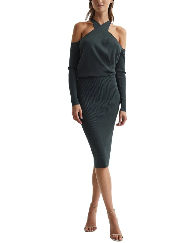 Casual Chic Women's Clothes Limited Stock, Big Sale Reiss Raina Halter Knitted Bodycon Dress