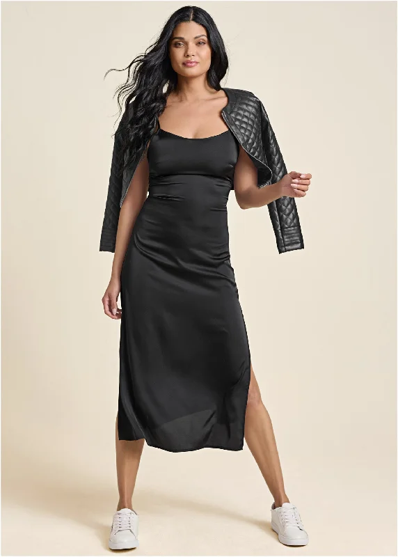 Sustainable Fashion Clothing For Women Sophisticated Fashion Slip Dress - Black