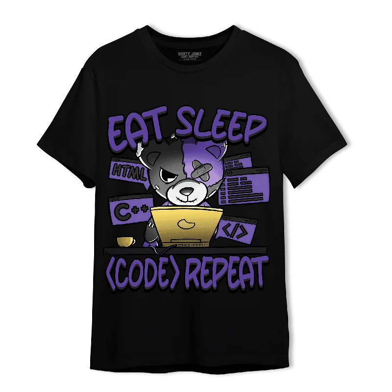 Effortless And Modern Unisex Dressing Trend Forward Threads NastyJamz Field Purple 12s T-Shirt Match Eat Sleep Code BER