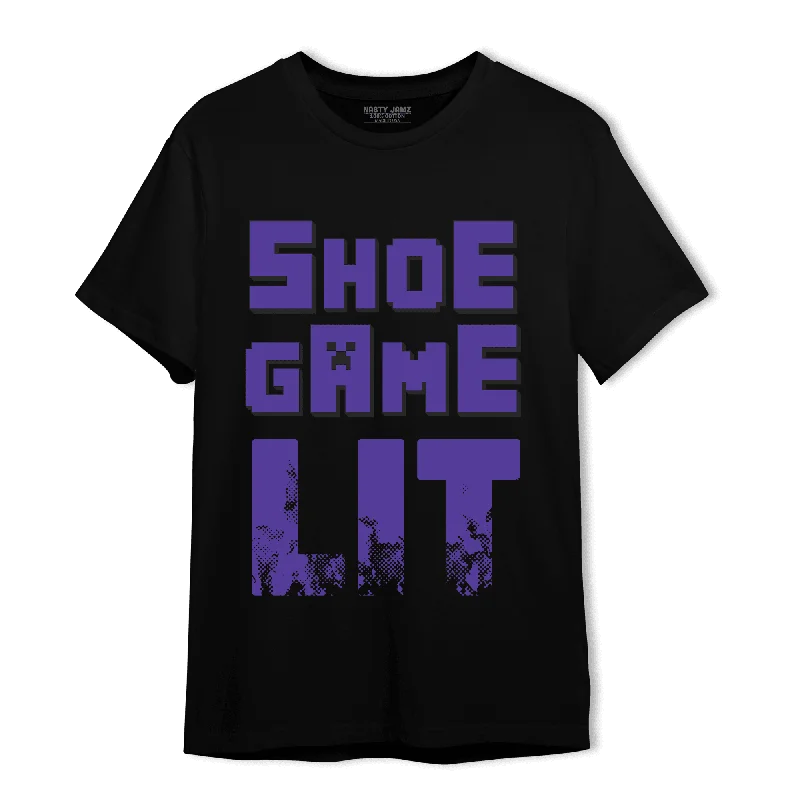 Minimalist Unisex Fashion Must-Haves Valentine's Special NastyJamz Field Purple 12s T-Shirt Match Shoe Game Lit