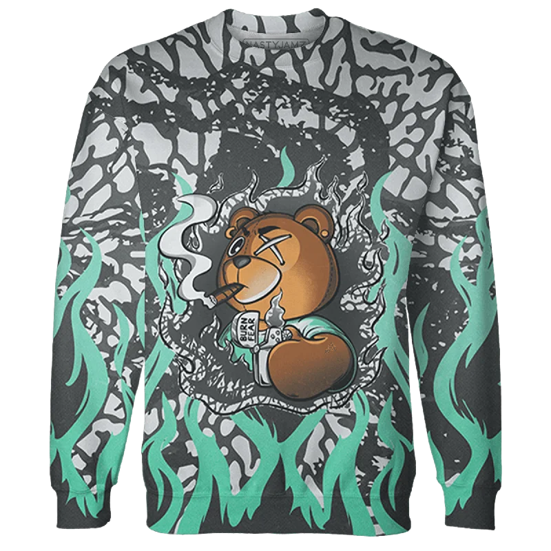 Fashion-Forward Gender-Neutral Outfit Ideas Fashion-Forward Offers NastyJamz Green Glow 3s Sweatshirt Match BER Burn Fear All-Over Print