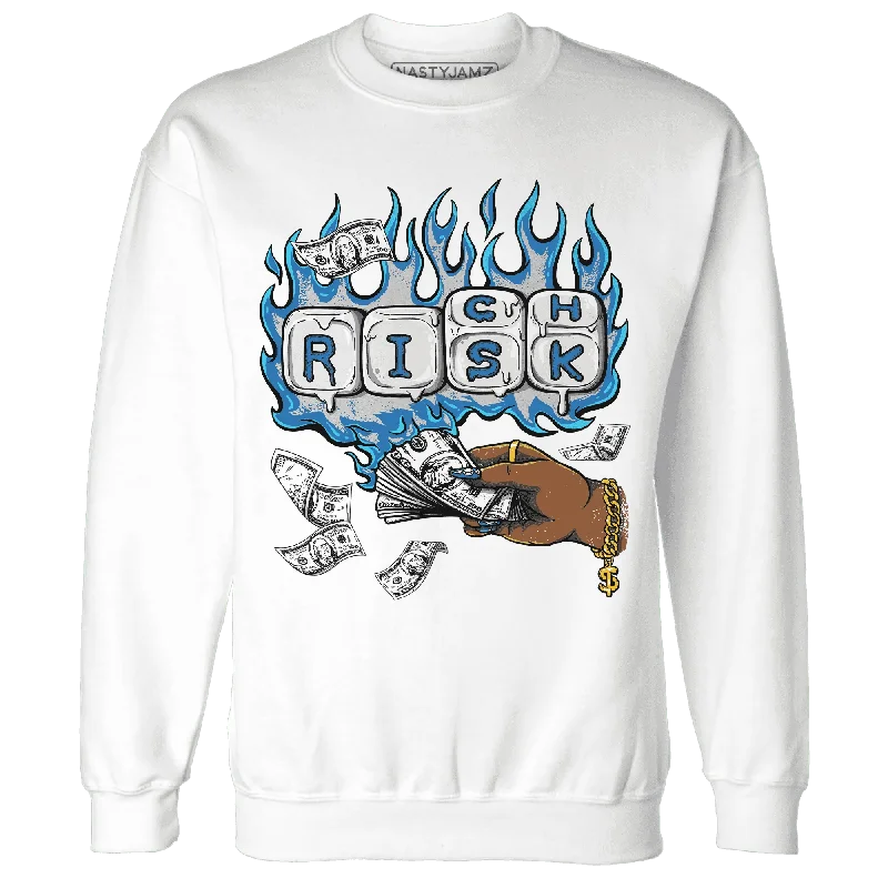 Chic And Contemporary Unisex Clothing Choices Huge Discounts This Week NastyJamz Industrial Blue 4s Sweatshirt Match Rich Or Risk