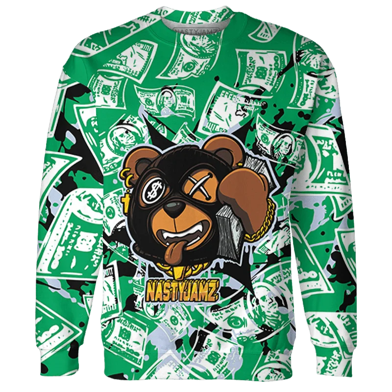 Relaxed-Fit Unisex Fashion For All-Day Comfort Minimalist Fashion Sale NastyJamz Lucky Green 5s Sweatshirt Match Money Motive BER All-Over Print