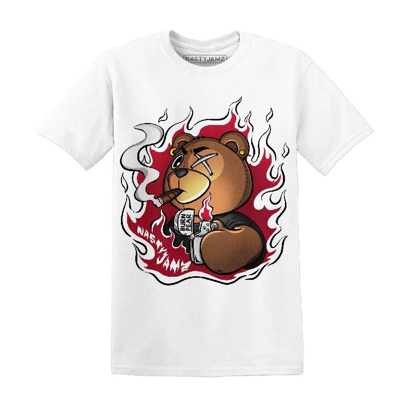 Oversized Unisex Apparel For Effortless Style Sleek Style Discounts NastyJamz Bred Reimagined 4s T-Shirt Match BER Burn Fear