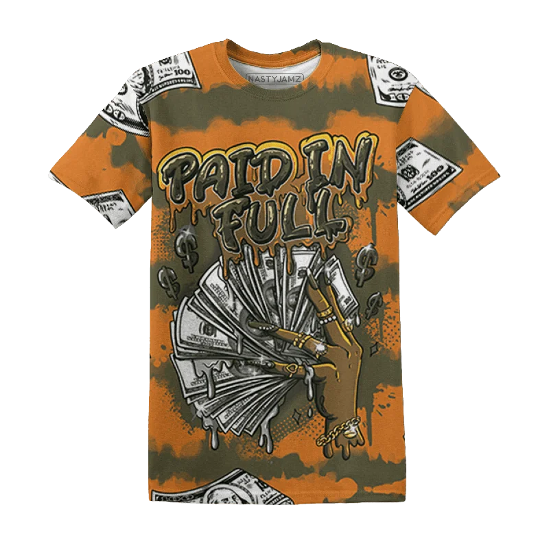 Sustainable And Ethical Unisex Clothing Trendy Fashion Sale NastyJamz Olive 5s T-Shirt Match Paid In Full All-Over Print