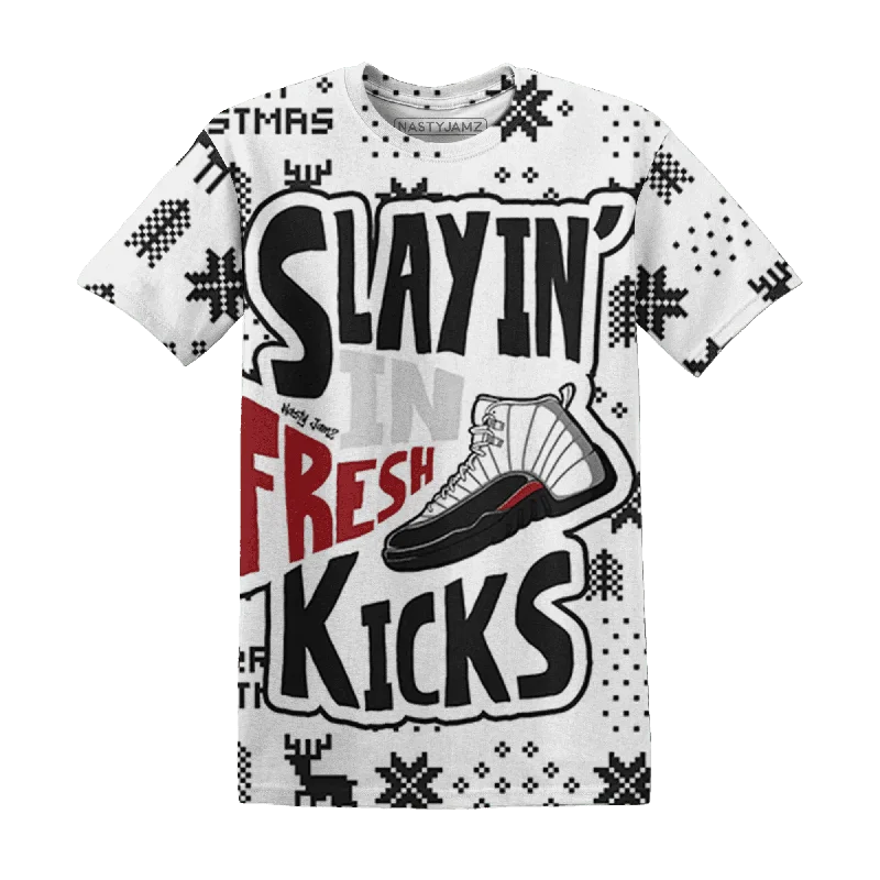 Sleek And Comfortable Unisex Wear Hot Deals Retro Red Taxi 12s NastyJamz T-Shirt Match Slayin Kicks All-Over Print