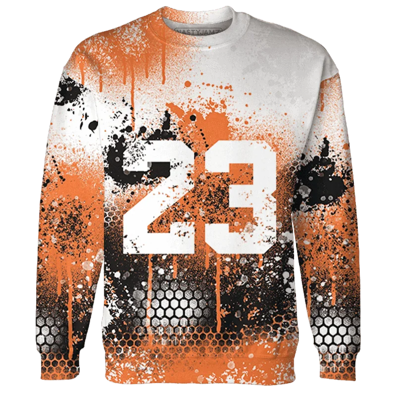 Versatile And Stylish Unisex Apparel Bold Style Discounts NastyJamz AM TW White Orange Sweatshirt Match 23 Painted Graffiti