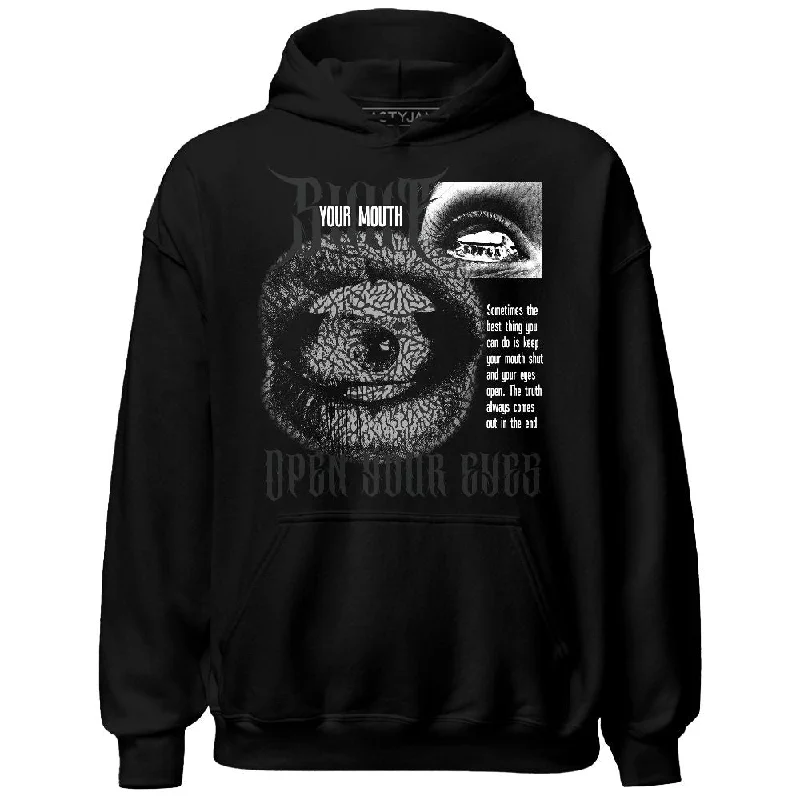 Minimalist Unisex Wardrobe Must-Haves Casual Fashion Black Cement 3s NastyJamz Hoodie Match Shut Your Mouth