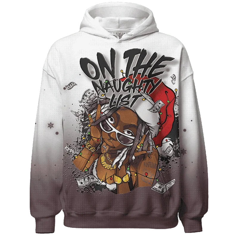 Classic Unisex Fashion Looks New In This Season Burgundy Crush 3s NastyJamz Hoodie Match Xmas Naughty List All-Over Print