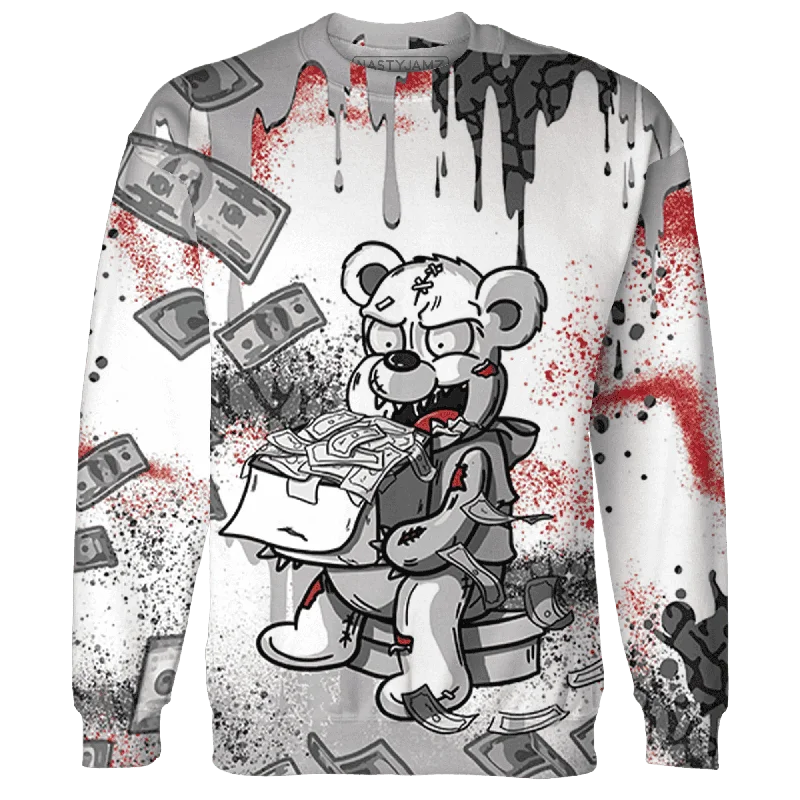 Versatile Gender-Free Wardrobe Essentials Street Chic Discounts NastyJamz Cement Grey 3s Sweatshirt Match Cash Money Splash Paint All-Over Print