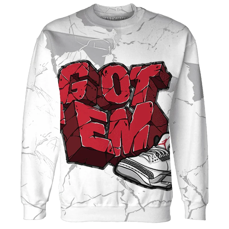 Oversized Unisex Apparel For Effortless Style Chic Style Discounts NastyJamz Cement Grey 3s Sweatshirt Match Got Em All-Over Print