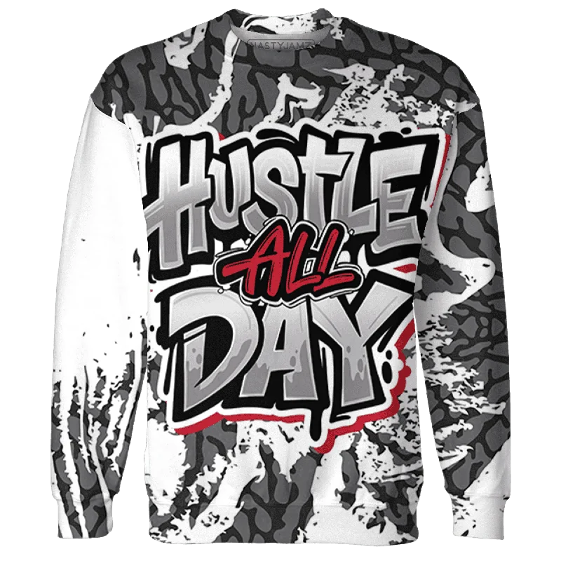 Elegant And Minimal Gender-Free Clothing Find Your Unique Flair NastyJamz Cement Grey 3s Sweatshirt Match Hustle All Day All-Over Print