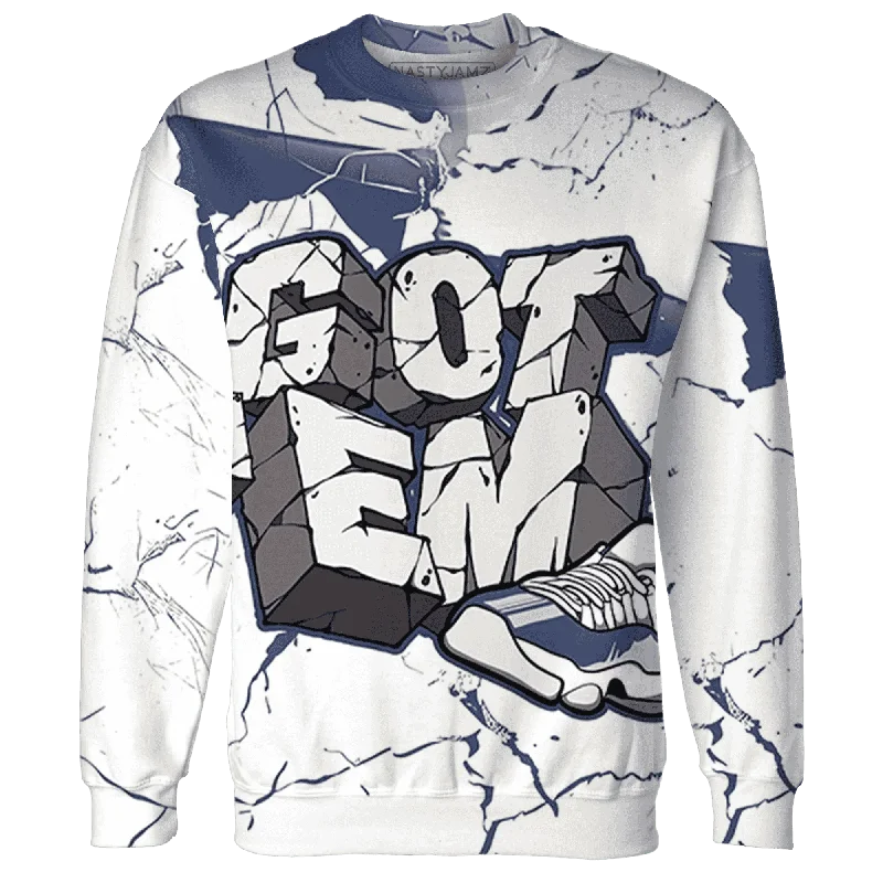 Functional And Stylish Unisex Outerwear Sophisticated Style Offers NastyJamz Low Diffused Blue 11s Sweatshirt Match Got Em All-Over Print