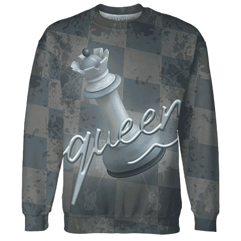 Gender-Neutral Clothing Styles Casual Yet Chic Sales NastyJamz Mid Diffused Blue Grey 1s Sweatshirt Match Black Queen All-Over Print