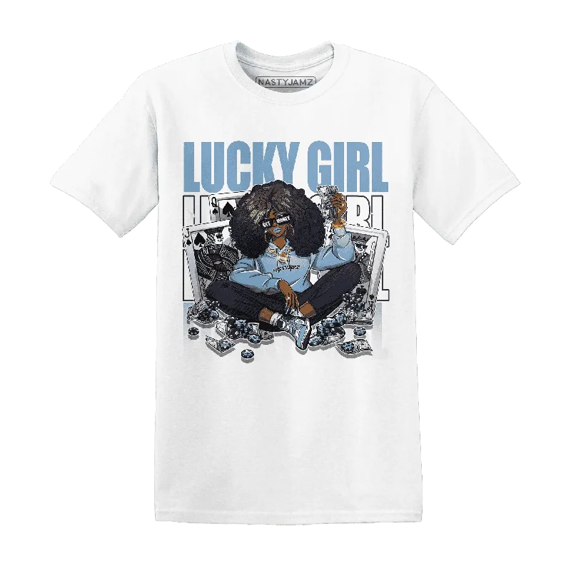 Gender-Neutral Trendy Clothing Styles Valentine's Special NastyJamz First In Flight 1s T-Shirt Match Lucky Girl