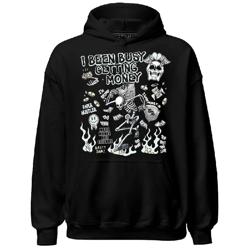 Sustainable And Ethical Unisex Clothing Romantic Chic Deals Pure Platinum 4s NastyJamz Hoodie Match Busy Getting Money Skull