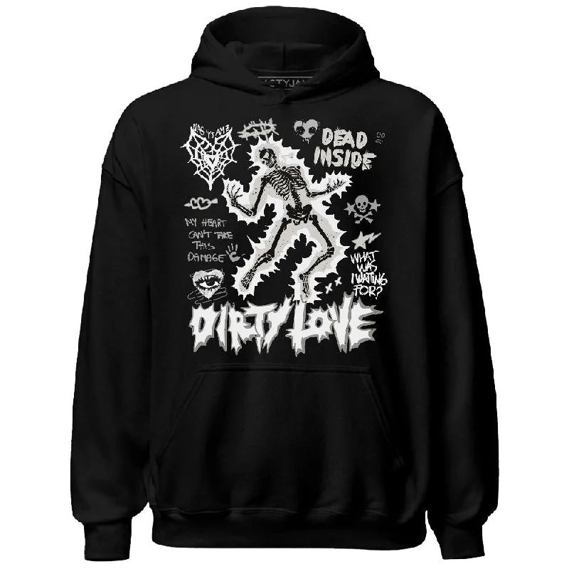 Oversized Unisex Apparel For Effortless Style Bid Farewell To The Old Season Reverse Metallic 5s NastyJamz Hoodie Match Dirty Love Skull