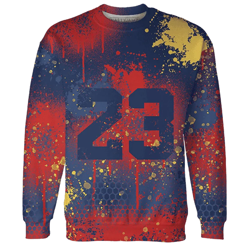 Versatile And Stylish Unisex Apparel Fashion Deal NastyJamz VaporMax Plus Midnight Navy Gold Black Sweatshirt Match 23 Painted Graffiti