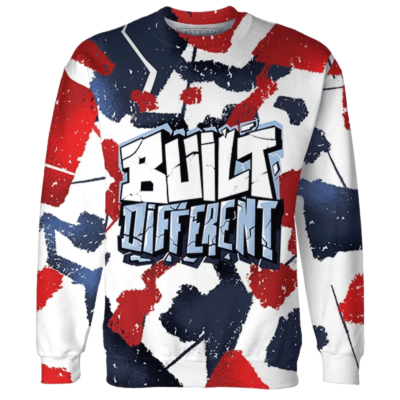 Casual Yet Sophisticated Unisex Fashion Massive Selection Sale NastyJamz White Navy 6s Sweatshirt Match Built Different Broken All-Over Print