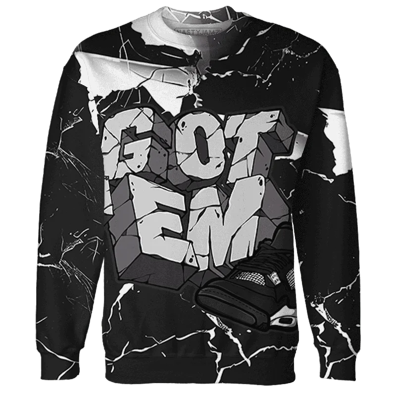 Soft And Breathable Unisex Loungewear Boutique Styles NastyJamz White Thunder 4s Sweatshirt Match Got Em All-Over Print