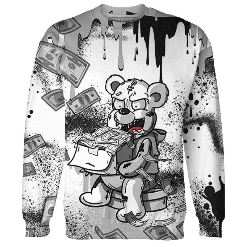 Classic And Timeless Unisex Style Low Price Special NastyJamz Wolf Grey 1s Sweatshirt Match Cash Money Splash Paint All-Over Print