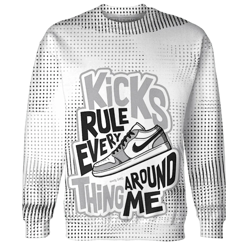 Classic And Timeless Gender-Neutral Fashion Day-To-Night Styles NastyJamz Wolf Grey 1s Sweatshirt Match Kicks Rule All-Over Print